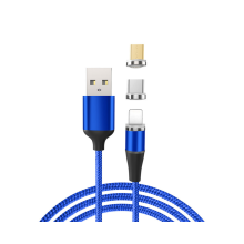 D18 2M 3 in 1 magnetisches Datenkabel für Mobiltelefone 360-Grad kreisförmiges magnetisches Schnellladekabel