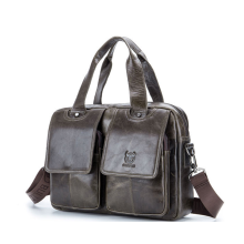 G069 Multifunktionale Umhängetasche Messenger Bag Modische Laptop-Aktentasche Mehrschichtige Ledertasche