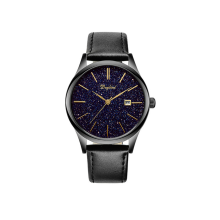 R006-2# Miesten vapaa-ajan pyöreä kello Starry Sky Watch vedenpitävä kvartsikello koristeellinen rannekello