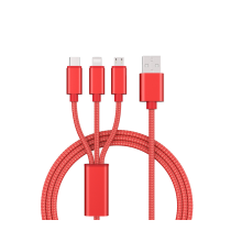 2PCS F26 1,2M 3A Handy Stricken 1 Drag 3 Datenkabel 3 In 1 Schnelle Lade und Ladekabel
