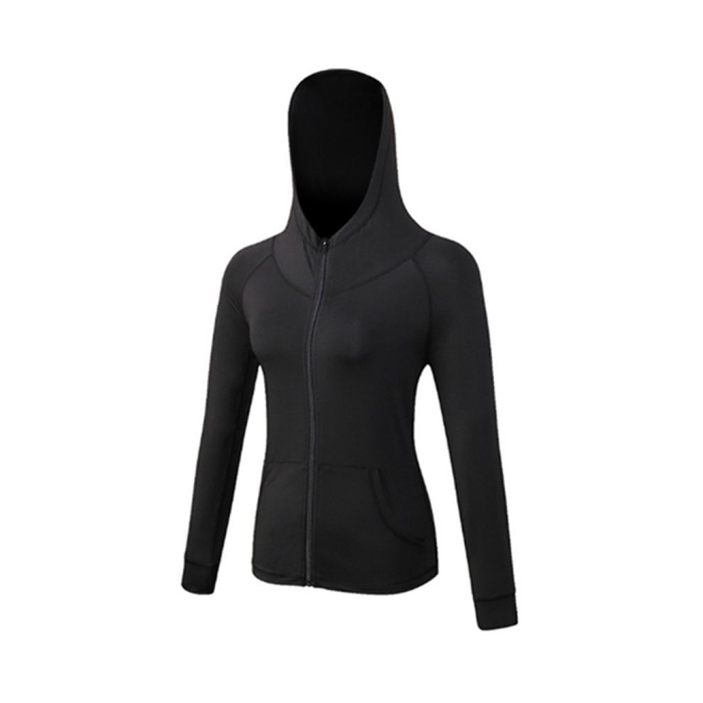 (XL) Sweat à capuche zippé pour femme - Vêtements de sport - Noir Xl