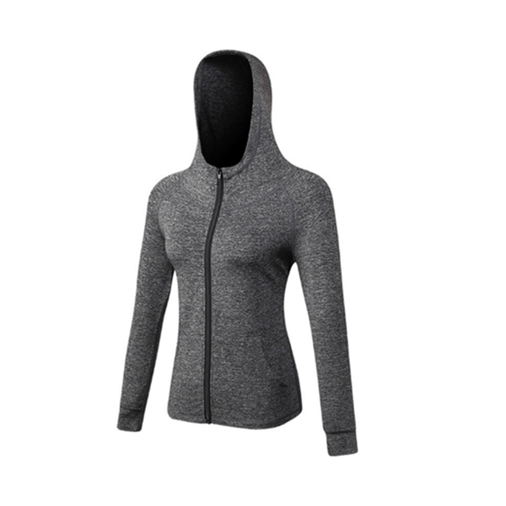 (XL) Sweat à capuche zippé pour femme - Vêtements de sport - Gris Xl