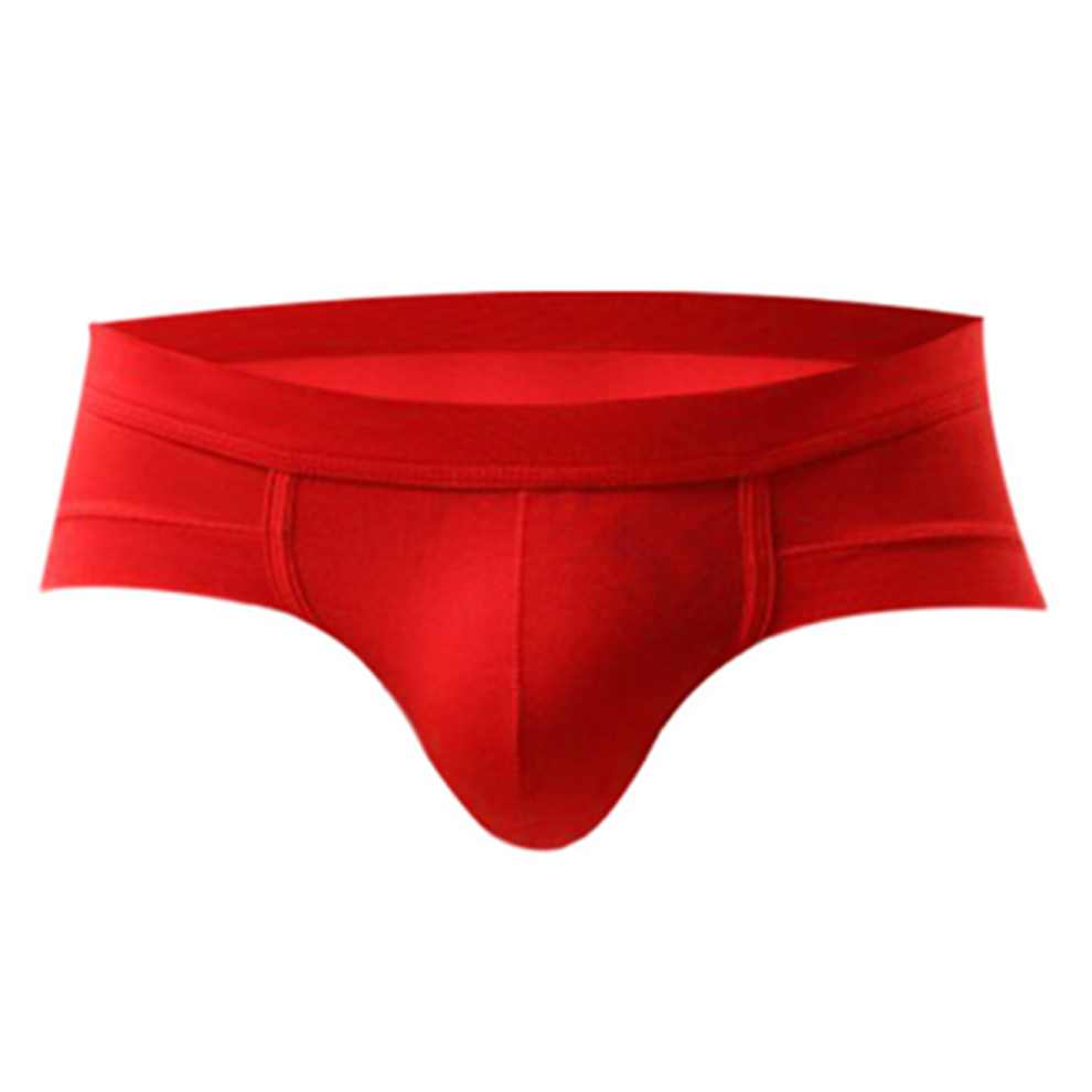(L) Sous-vêtements sexy pour hommes Triangle respirant taille basse Slip Rouge Xl