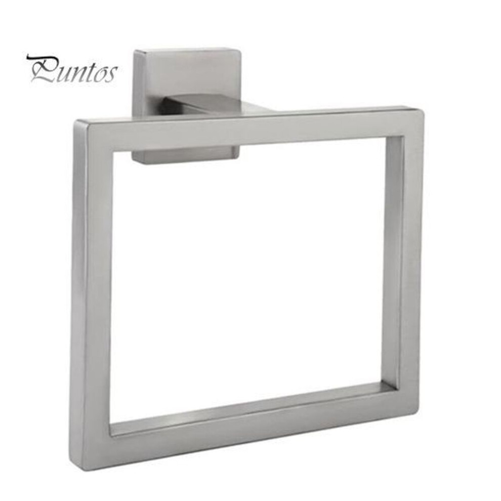 (silver, 1pc) 1/2pcs Towel Rings Hand Towel Holders Rustproof Corrosion Resistant Wall Mounted Square Modern Design Hand Towel Rings