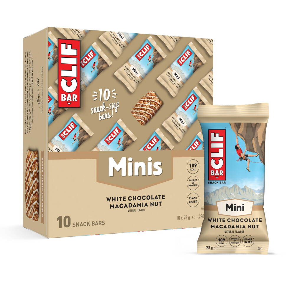 Clif Bar White Clif Bars Minis - Snack Bar - Chocolate Macadamia Nut - Plant Based Protein - 10 X 28 G