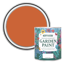 Orange Mould Resistant Garden Paint in Matt Finish - Tiger Tea 750ml