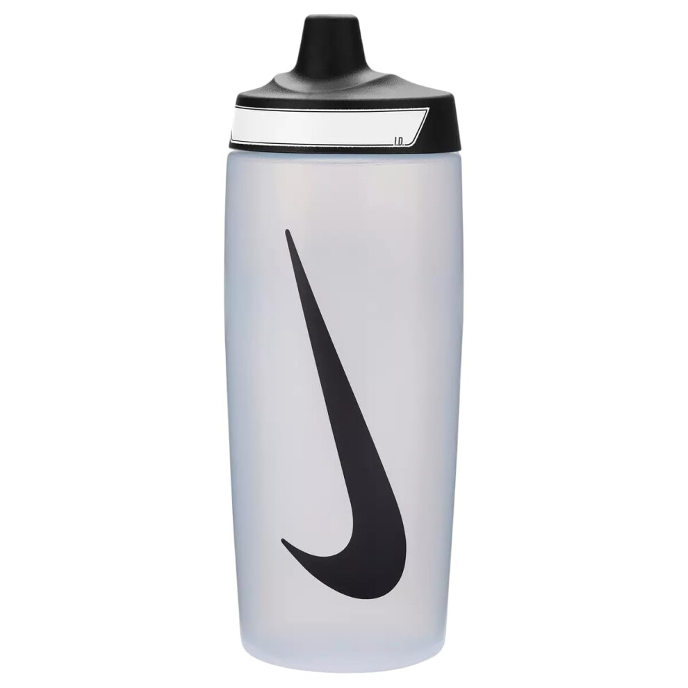 Nike Refuel Grip Water Bottle 18Oz, Bpa-Free, Clear/Black/Black, White/Black, One Size