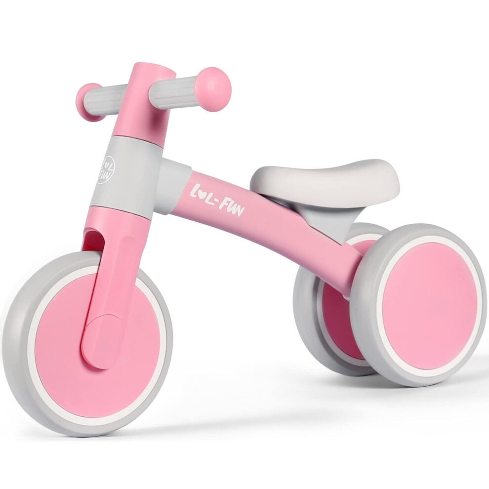 LOL-FUN Balance Bike for 1 Year Old Boys Girls, Toddler Trike for Baby 12-18 Months Ride On Toy, Baby First Birthday Gifts for One Year Old (Pink)-image-OPC-PH8PXZK-NEW