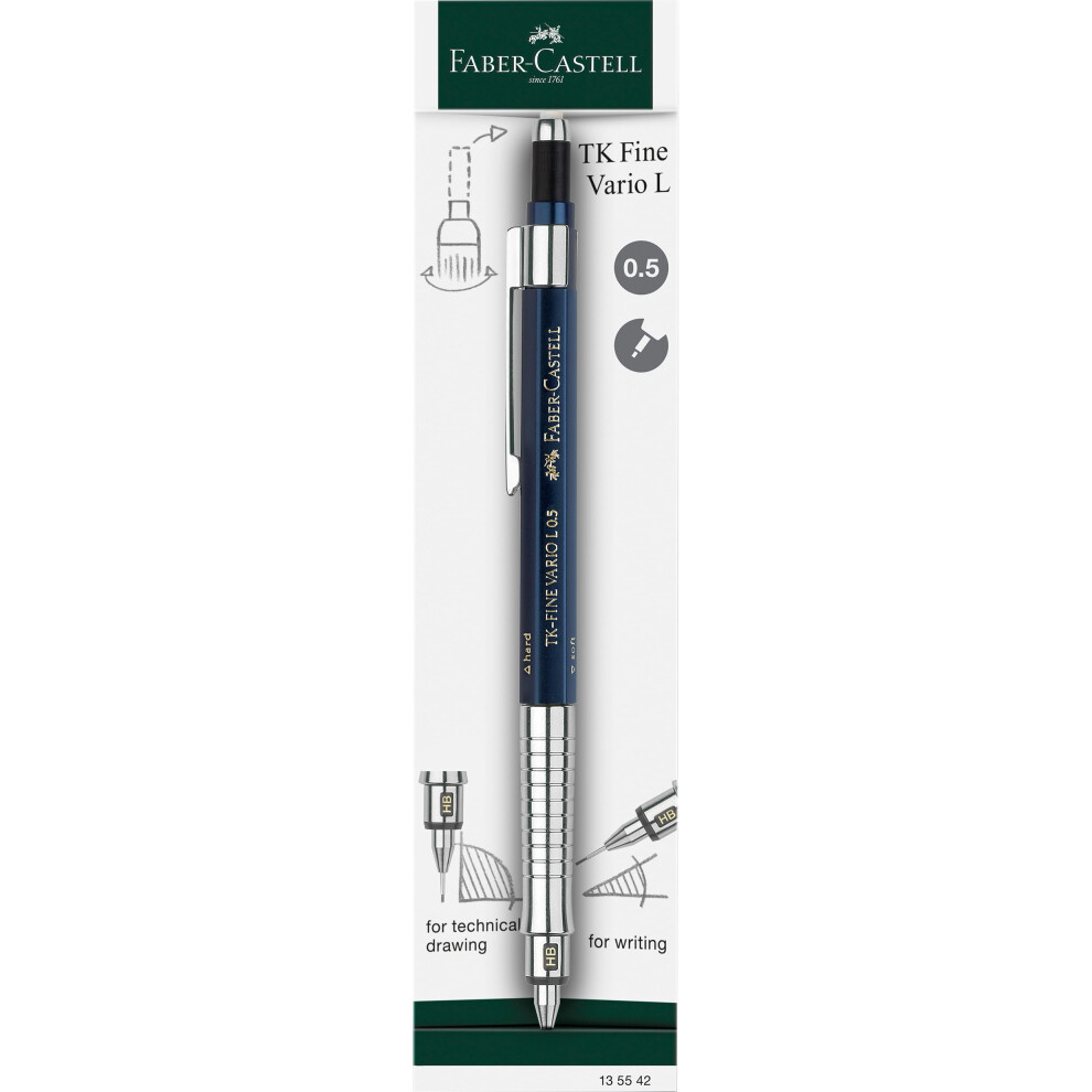 TK-Fine Vario L 135542 Mechanical Pencil 0.5 mm Indigo Lead Pencil with Soft/Hard Mechanism