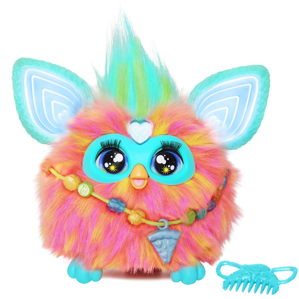 Furby Interactive Plush Toy - English Version, 6 Inch Coral