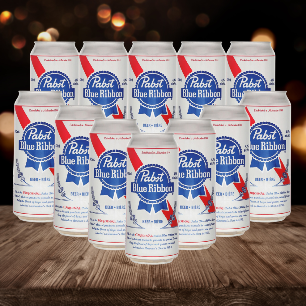 Pabst Blue Ribbon American Pale Lager 500Ml Cans (12 Pack)- 4.7% Abv
