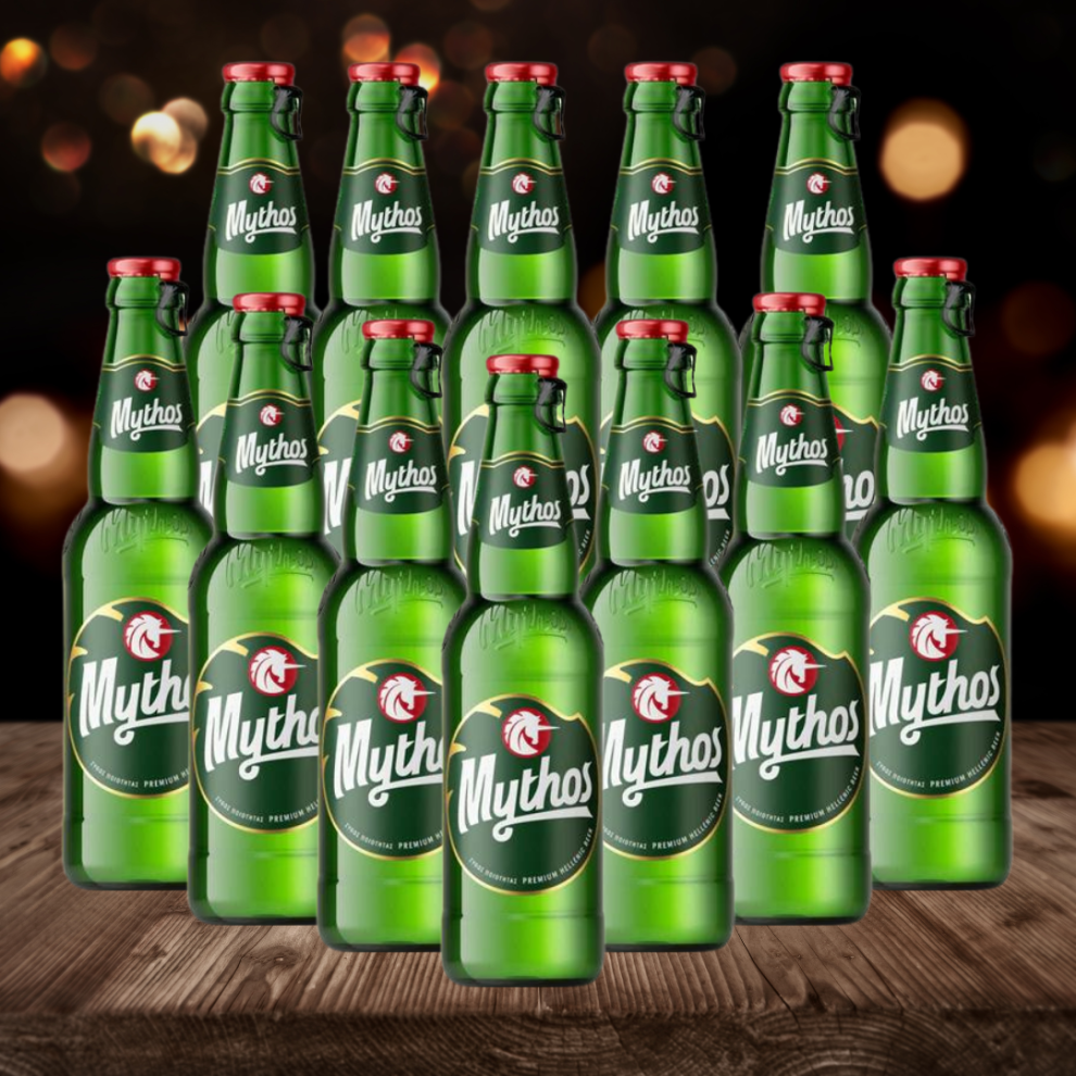 Mythos Premium Greek Lager 12X330ml Bottles - 4.7% Abv, Crisp Mediterranean Refreshment