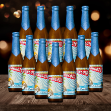 Mongozo Coconut Beer 330ml Bottles - 3.6% ABV, 12 Pack, Fairtrade Belgian White Fruit Beer with Creamy Coconut