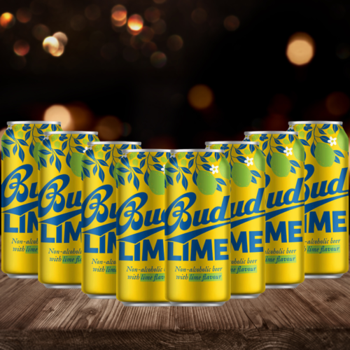 Bud Lime Alcohol Free Beer 500ml Cans - 0.3% ABV (12 Pack)
