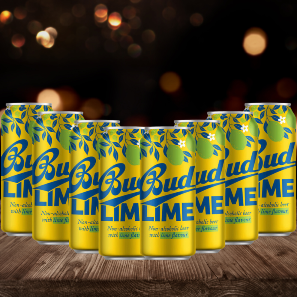Budvar Bud Lime Alcohol Free Beer 500Ml Cans - 0.3% Abv (12 Pack) Light