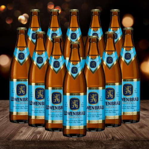 Lowenbrou Original German Helles Lager 500ml Bottles - 5.2% ABV (12 Multipack)