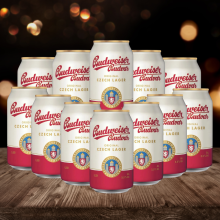 Budweiser Budvar Czech Lager 330ml Cans ? 5% ABV (12 Pack)