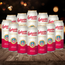 Budweiser Budvar Czech Lager 500ml Cans - 5% ABV (12 Pack)