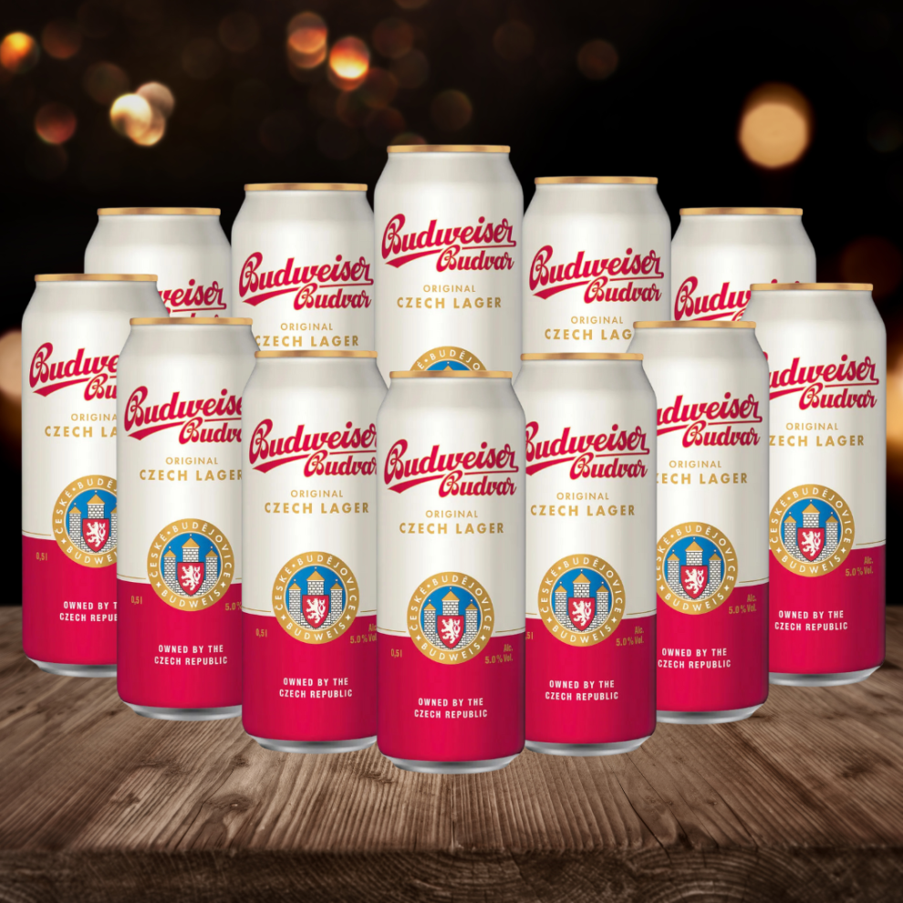 Budvar Budweiser Czech Lager 500Ml Cans - 5% Abv (12 Pack)