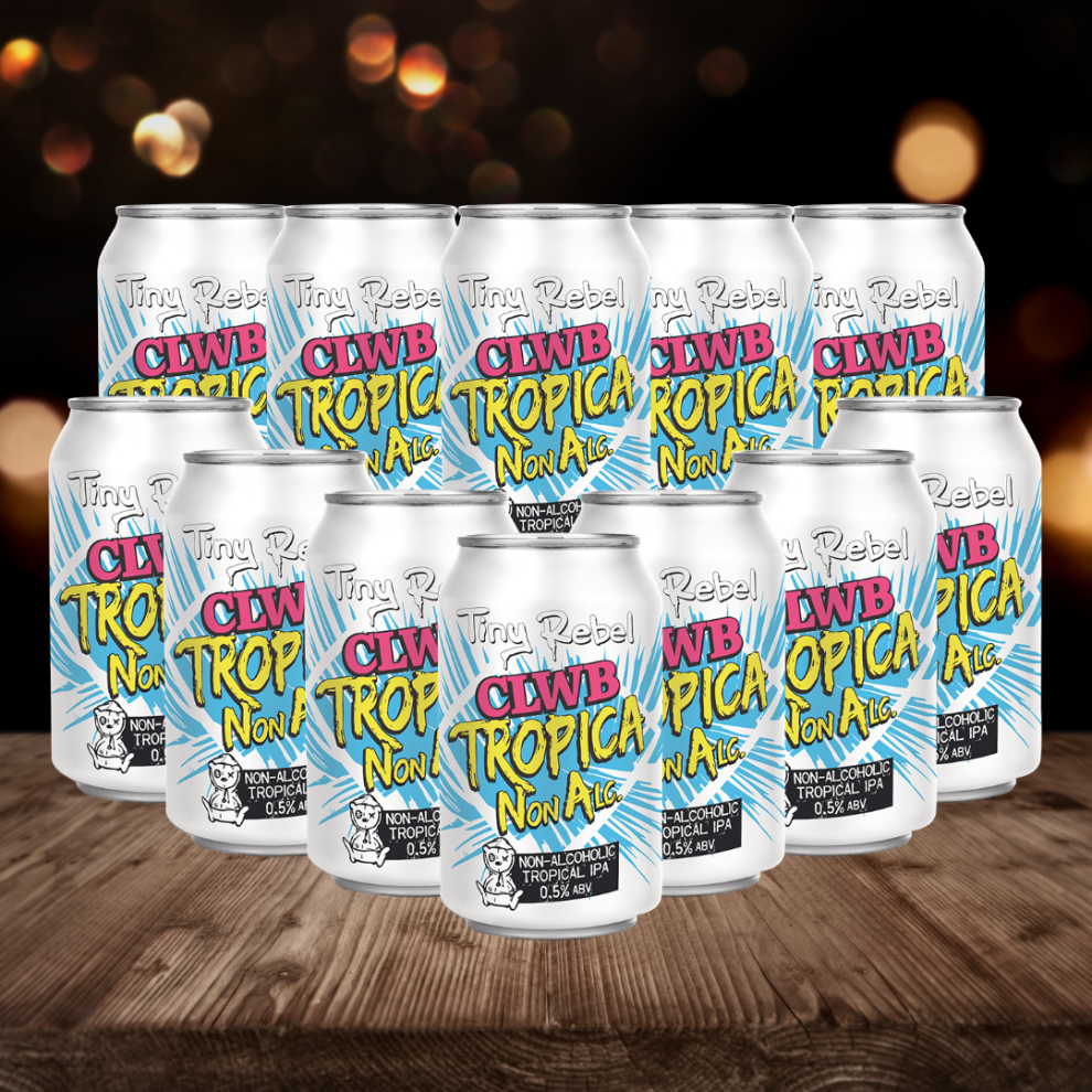 Tiny Rebel 'Clwb Tropica Na' British Alcohol-Free Beer 330Ml Cans - 0.5% Abv (12 Pack)
