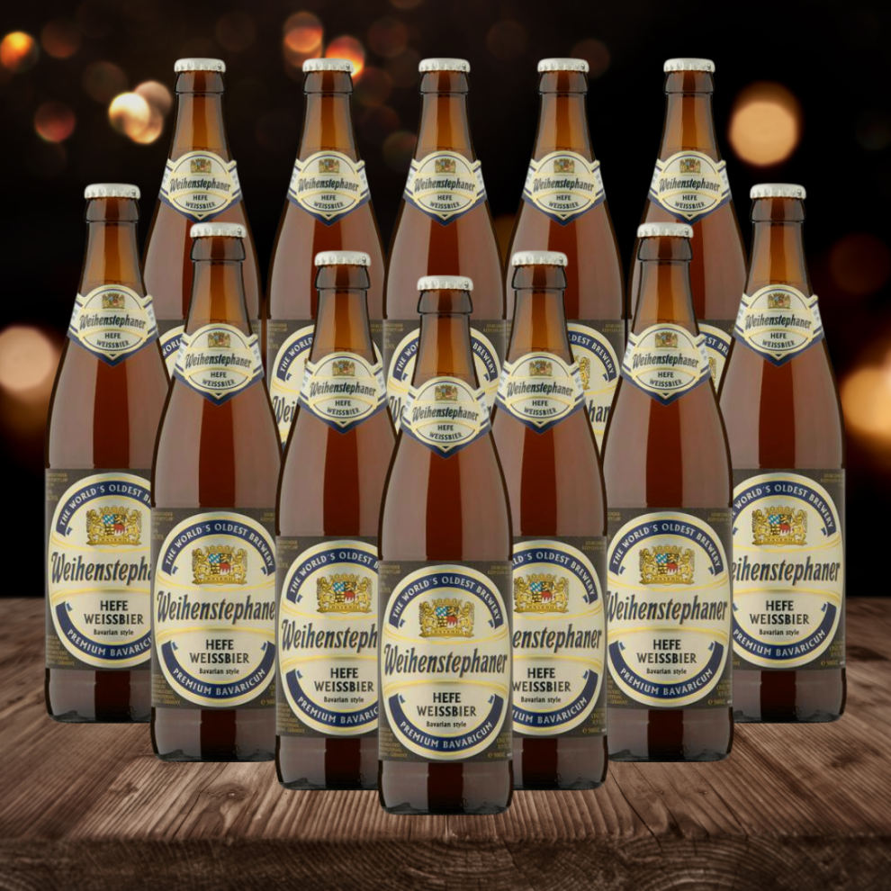 Weihenstephaner German Heffe Weiss Wheat Beer 500Ml Bottles - 5.40% Abv (12 Pack)