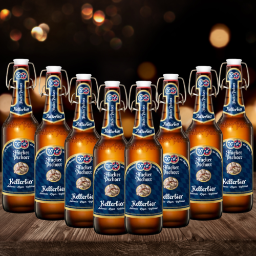 Hacker Pschorr Kellerbier German Lager 500ml Bottles - 5.5% ABV (12 Pack)