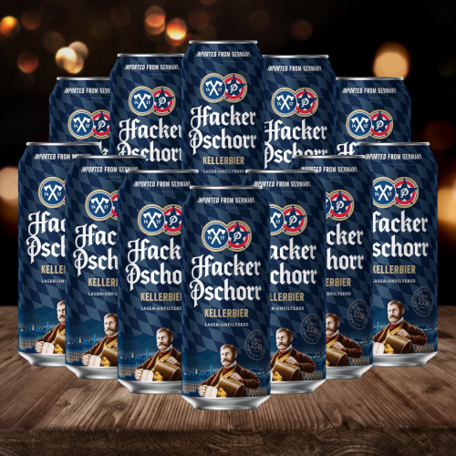 Hacker Pschorr Kellerbier German Lager 500ml Cans ? 5.5% ABV (12 Pack)