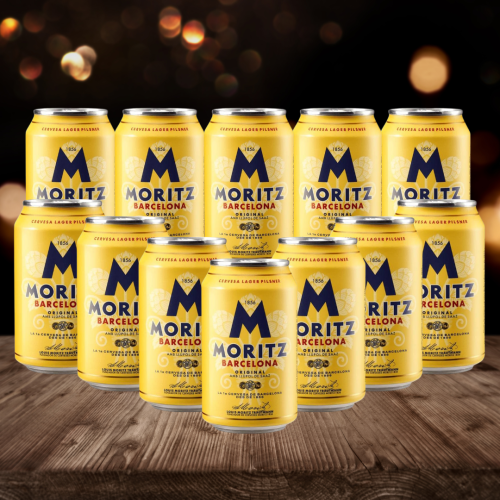 Moritz Barcelona Original Spanish Lager 330ml Cans - 4.7% ABV (12 Pack)