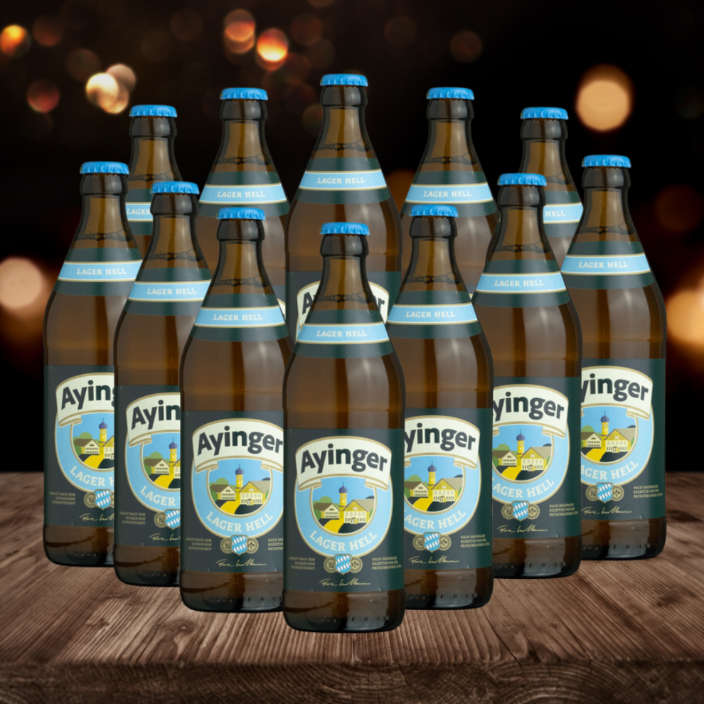 Ayinger Lager Hell 330Ml Bottles - 4.9% Abv (12 Pack) Light