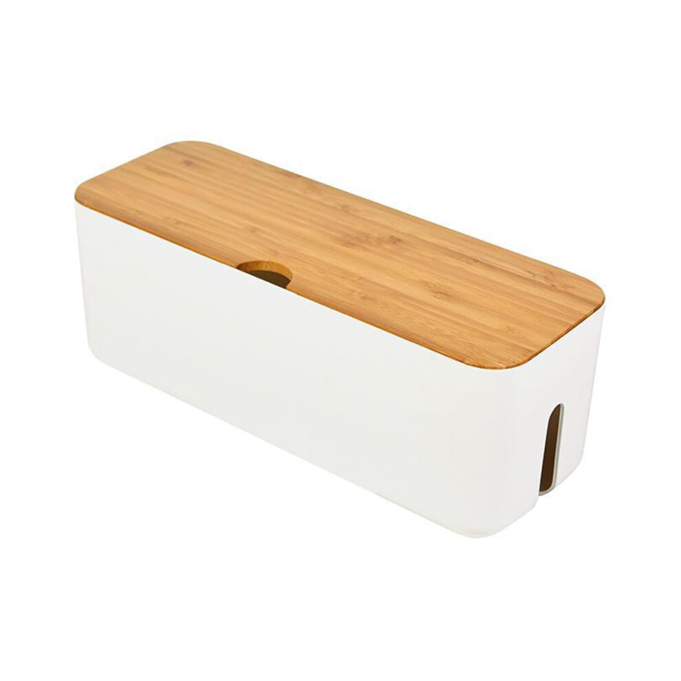 Cable Organizer Box, Cable Management Box, With Bamboo Lid Power Stripe Tidy Box For Hiding Power Strips And Electrical Cords From Tvs, Computers, And 633183487360