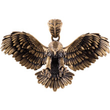 Colgante de águila para collar, collar con dije de alas de halcón, joyería de regalo para hombres y mujeres (latón)