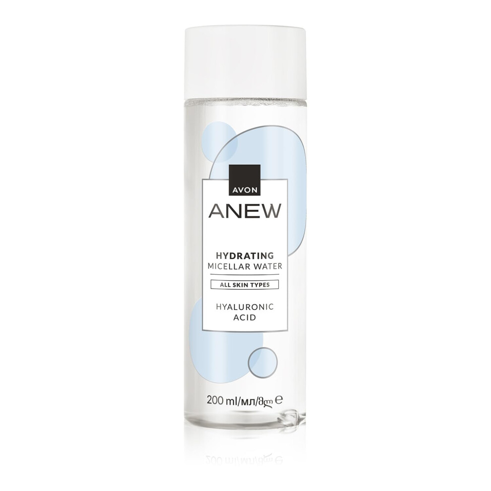 Avon Anew Revitalising Micellar Water 200Ml, Contains Hyaluronic Acid And Vitamin B3, Dissolves Oil Based Make-Up, For All Skin Types, Cruelty Free