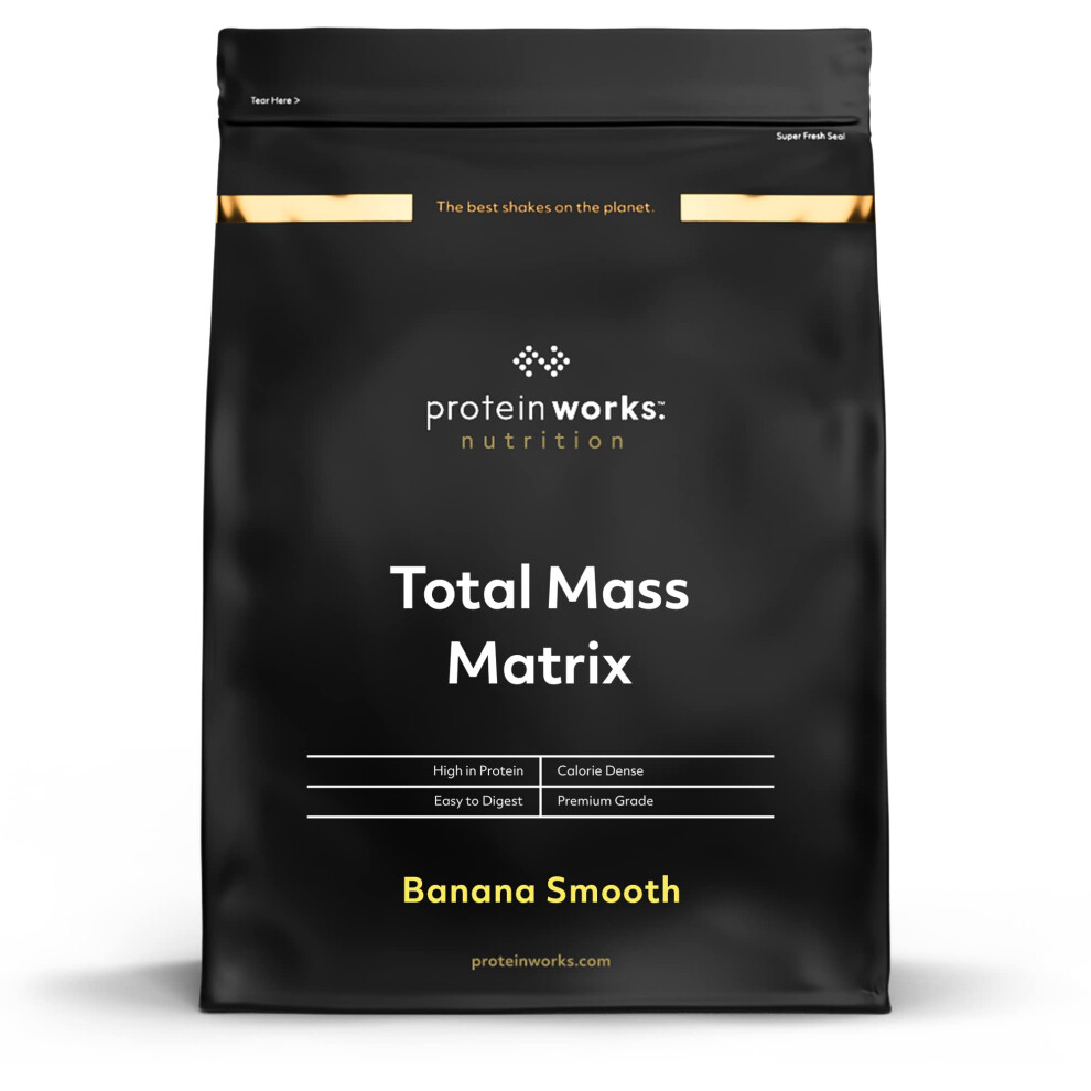 - Total Mass Matrix Mass Gainer | High Calorie Protein Powder | Mass Building Protein Shake | Weight Gainer Protein Powder | 16 Servings | Banana