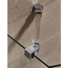 QWORK Flexible Shower Screen Support Stabilizer - 304 Stainless Steel - Length 40cm/16 Fits 8-12mm Glass