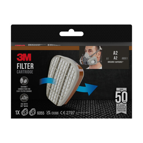 3M Active Filter Cartridges A2 6055 2 Pieces 1