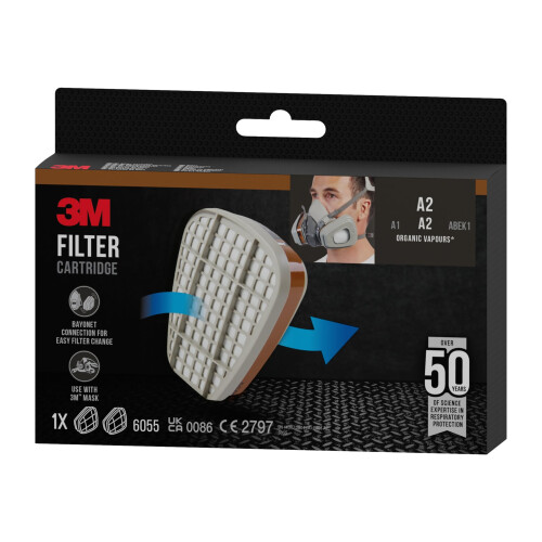 3M Active Filter Cartridges A2 6055 2 Pieces 2