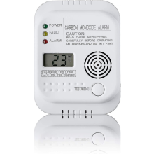 Alarme de monóxido de carbono, alimentado por bateria, alarme de gás com visor e medidor de temperatura