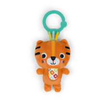 Jouet Bright Starts Jingle Joy à accrocher et à secouer pour poussette - Tigre avec sons de carillon - Unisexe, Nouveau-né +
