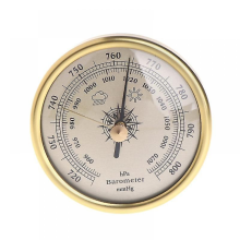 72 mm:n seinälle ripustettava barometri, 1070 hpa, kullanvärinen pyöreä kellotaulu, sääasema