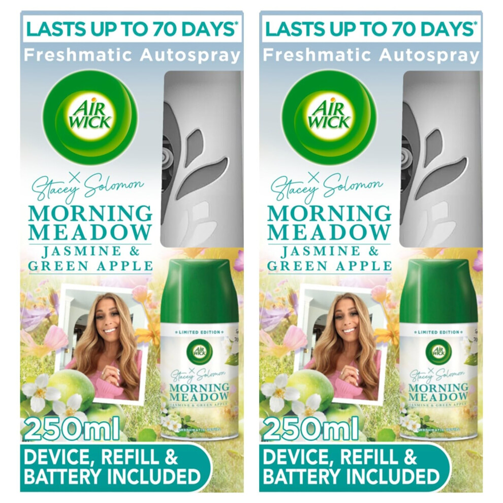 2 x Air Wick Morning Meadow Freshmatic Air Freshener Autospray Air Freshener 250ml Lasts for up to 70 Days-image-OPC-PH8Q6WX-NEW