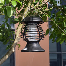 1pc Solar Mosquito Zapper Waterproof Rechargeable Yard Lamp Safe for Kids and Pets Pest Defender Indoor Gnat Repellent