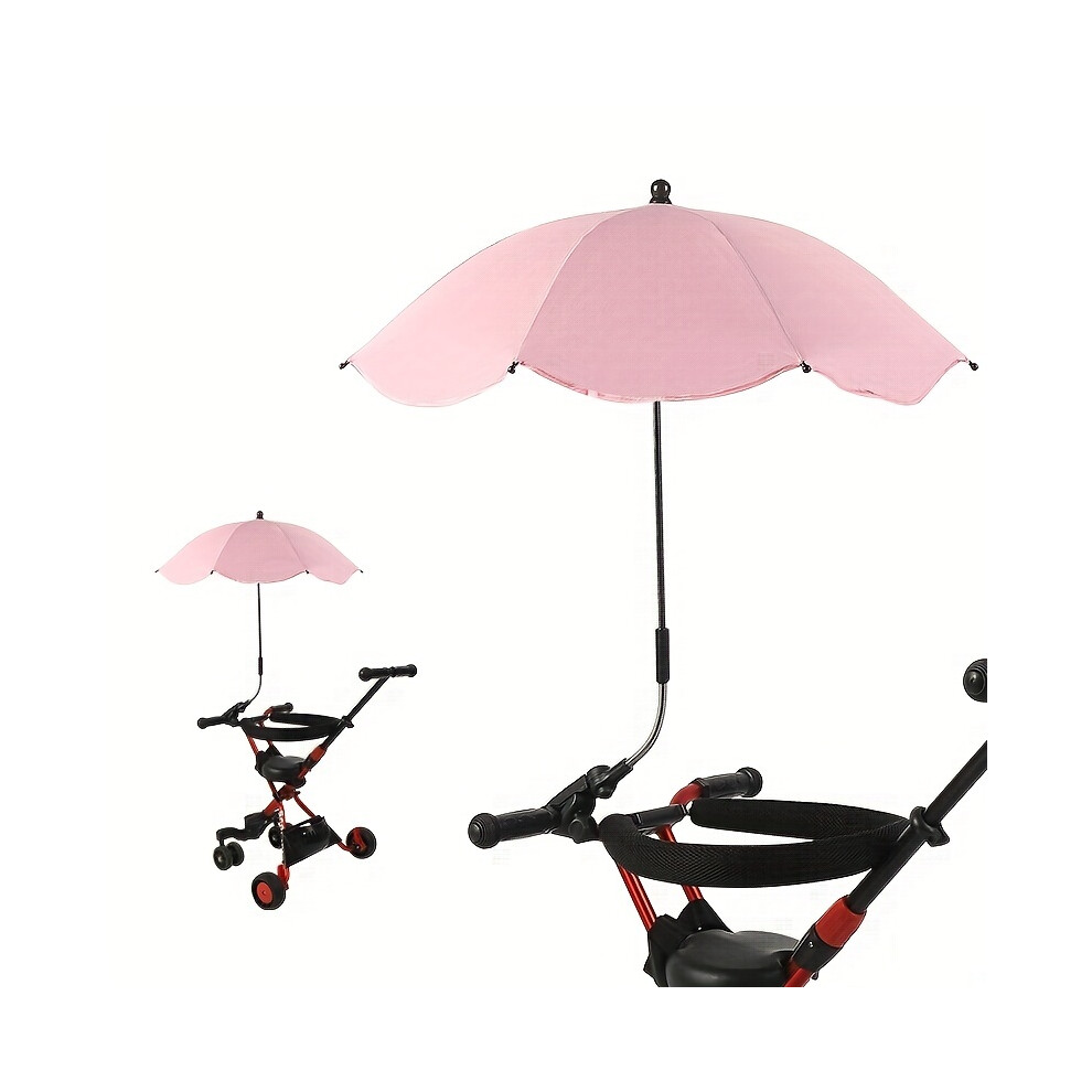 Lifeasy Baby Stroller Parasol, Baby Car Sunshade, Keep Yourself Cool And Protected With This Adjustable Summer Stroller Umbrella - Pink Parasol