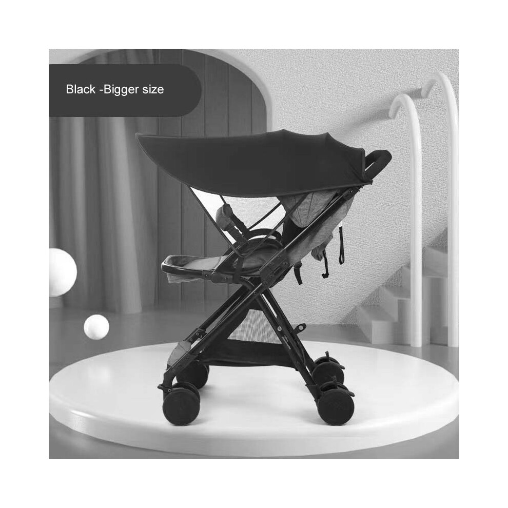 Universal Baby Stroller Sun Shade, Sun Protection, Blackout Cover, Breathable, Stroller Sun Shade, Rain Shade With Transparent Extension Accessory Bla Lifeasy