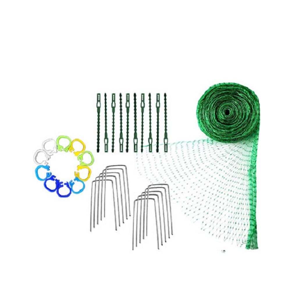 4M x 10M Anti Bird Netting with 10 U-Shaped Garden Stakes 10 PCS Foot Rings and 10 Cable Ties, Garden Netting Protective Netting-image-OPC-PH8Q79S-NEW
