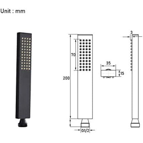 Matt Black Square Shower Head 1