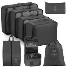 8 Piece Foldable Travel Bag Large Capacity Luggage Bag Multi-functional Waterproof Clothes Storage Bag toiletries Bag