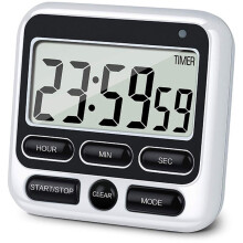 (Black/White, 8x7.8x2CM) Multifunctional Solid State Electronic Stopwatch, Kitchen Stopwatch, Digital Stopwatch