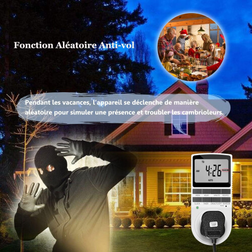 Digital Programmable Socket, Weekly Digital Timer with LCD Display, 12H/24H/7Days Electrical Socket Timer, Energy Saving for Home Appliances and Light 1