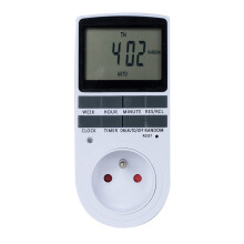 Digital Programmable Socket, Weekly Digital Timer with LCD Display, 12H/24H/7Days Electrical Socket Timer, Energy Saving for Home Appliances and Light