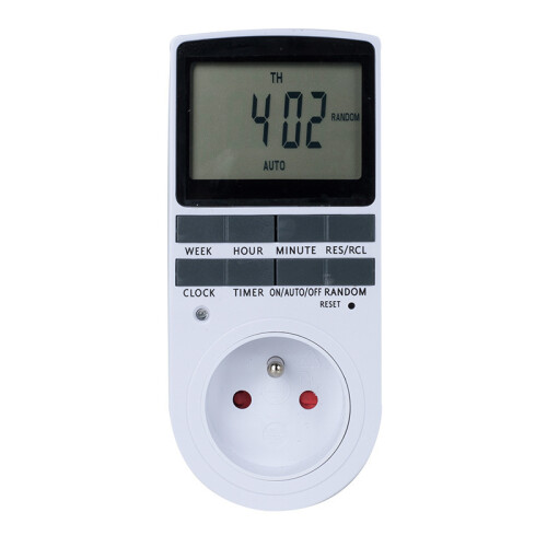 Digital Programmable Socket, Weekly Digital Timer with LCD Display, 12H/24H/7Days Electrical Socket Timer, Energy Saving for Home Appliances and Light